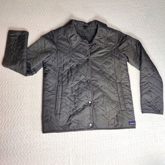 Patagonia Jackets & Blazers - Patagonia  Quilted Los Gatos  Gray Sherpa Lined Snap Closure Jacket Women Size S